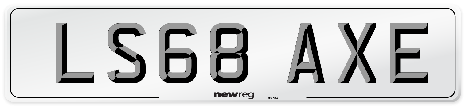 LS68 AXE Number Plate from New Reg